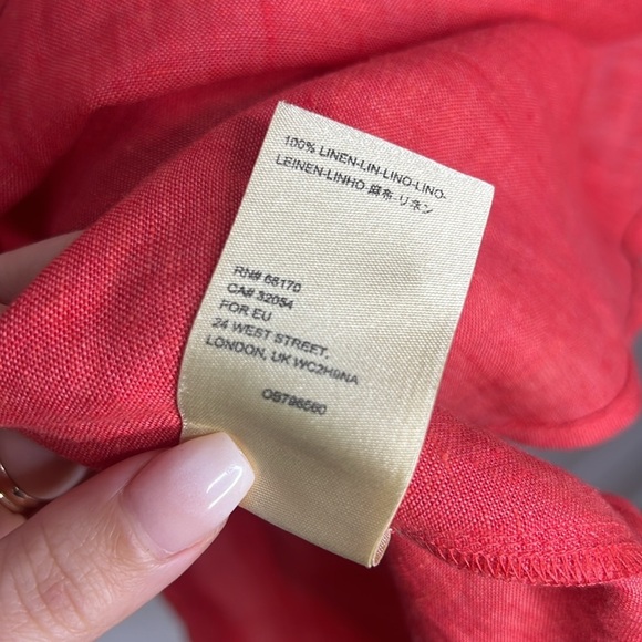 Maeve Anthropologie 100% Linen Lace-Up Blouse Top Size 12 - Picture 11 of 13